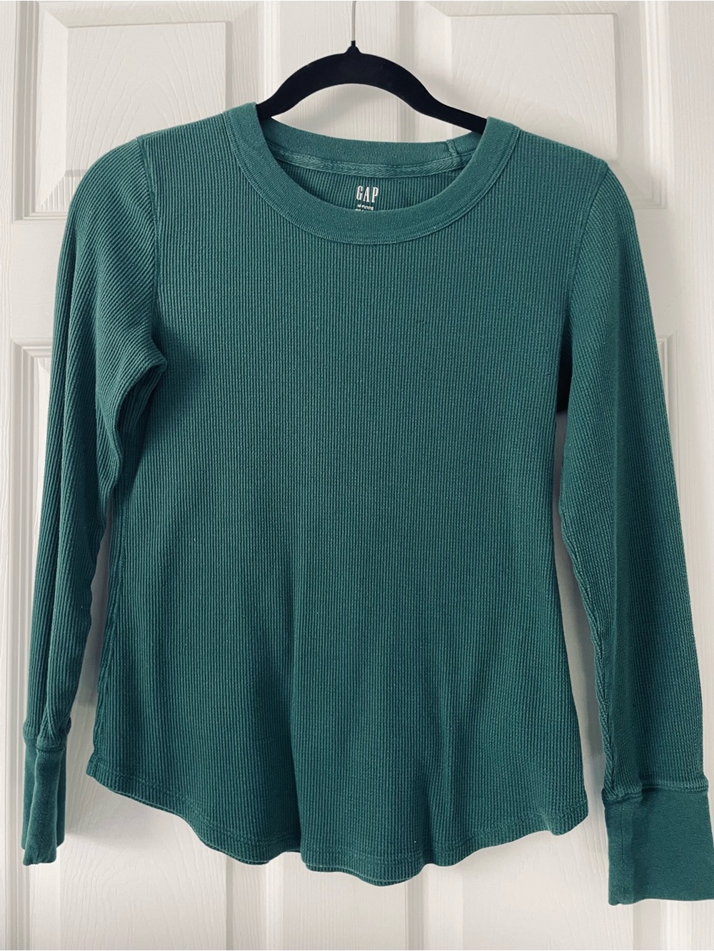GAP Waffle Knit Thermal Tee - Forest Green